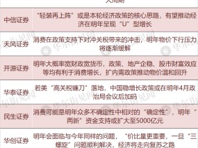 十大券商展望2025中国经济：重振内需宏大叙事、消费或是唯一的“确定性”、房地产迎来“磨底”阶段